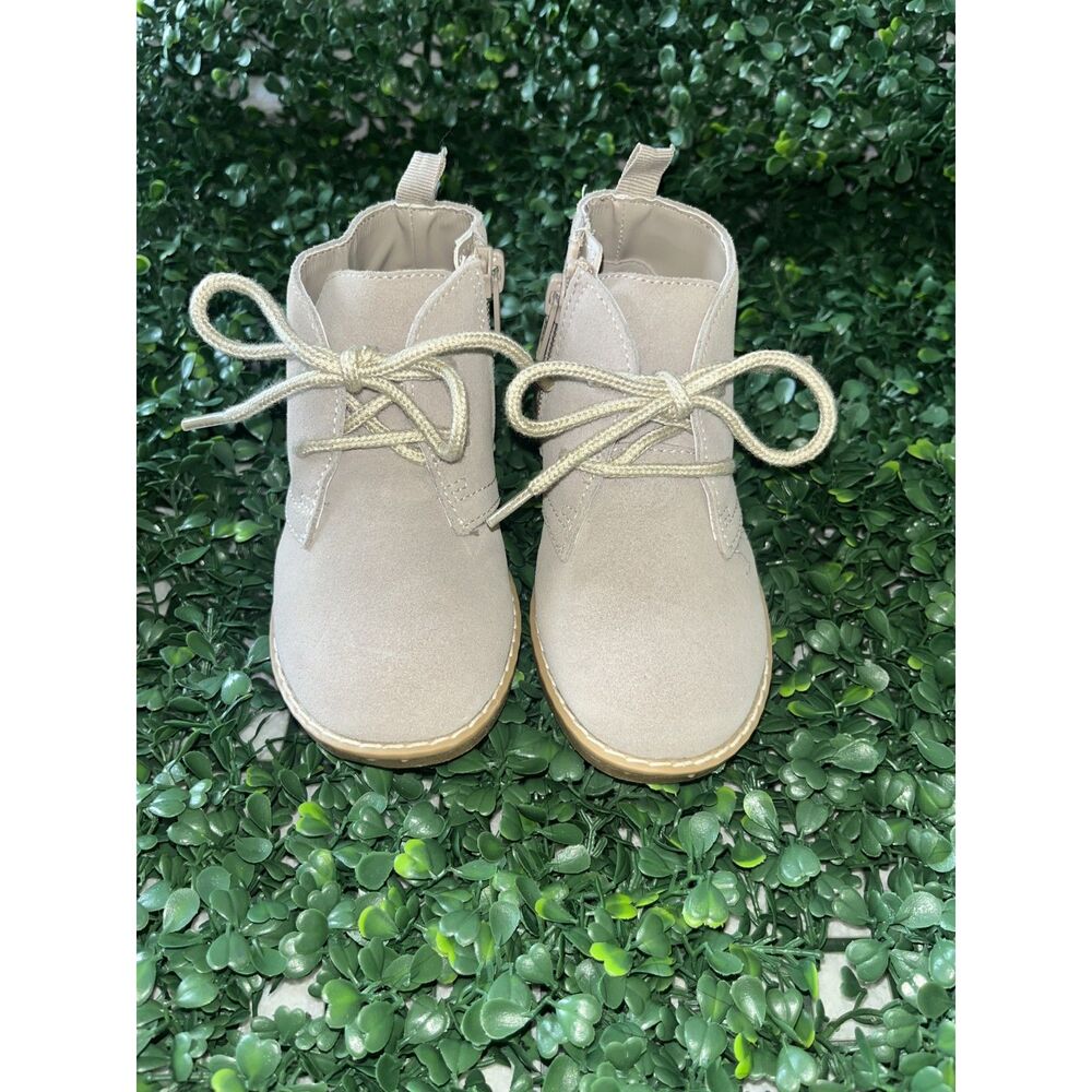 BRAND NEW! 8c GAP Kids Suede style boots with zippers CREAM/TAN